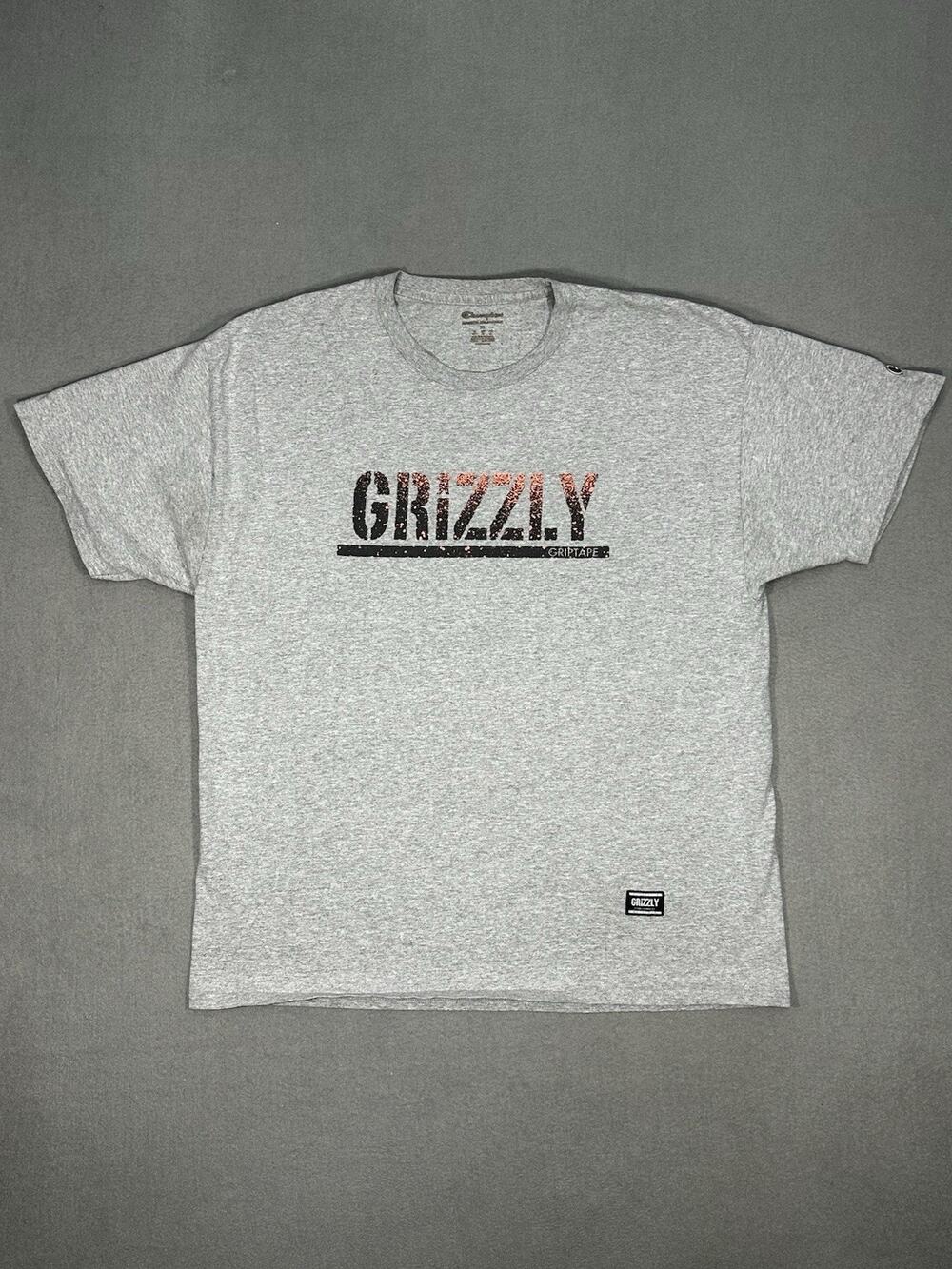 Grizzly Grip Tape Champion T-Shirt Mens XL Gray Skate Tee